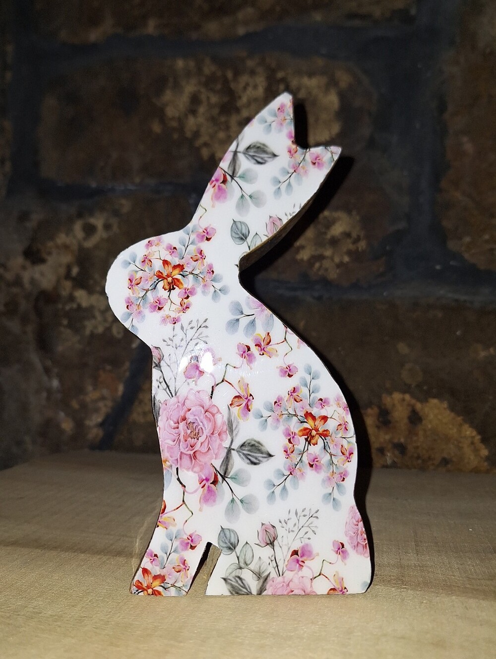 Wooden Rabbit By Laura Ashley, And Easter Table Runner And Two Wind-Up Toys